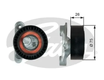 Tensioner Pulley, V-ribbed belt (T39345)
