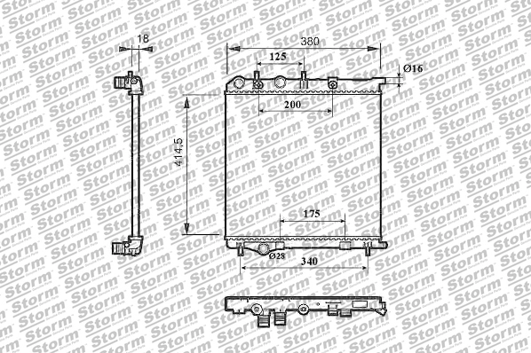 Radiator, engine cooling (21206)