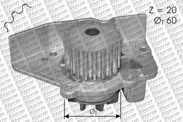 Water Pump, engine cooling (PA10589)