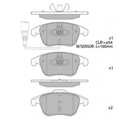 Brake Pad Set, disc brake (GP2264)