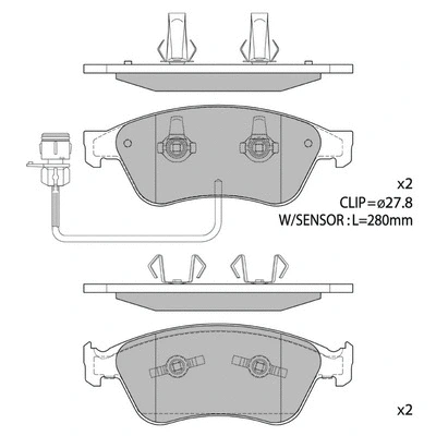 Brake Pad Set, disc brake (GP1788)