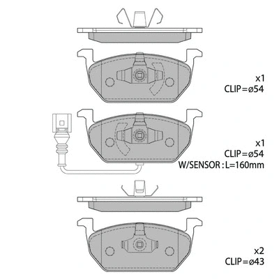 Brake Pad Set, disc brake (GP1736)
