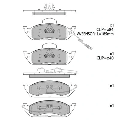 Brake Pad Set, disc brake (GP1923)