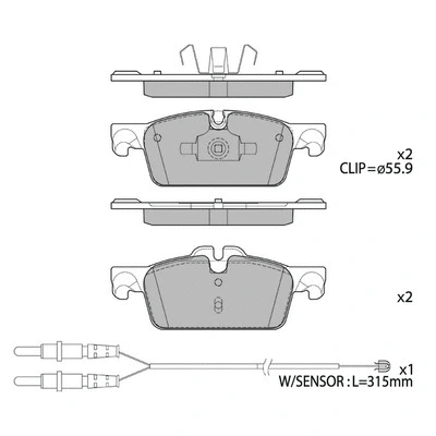 Brake Pad Set, disc brake (GP4132)