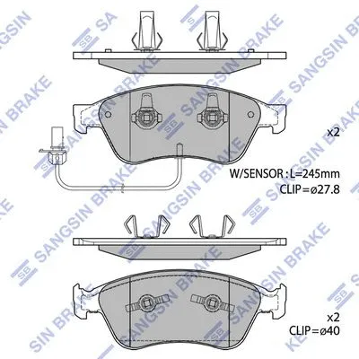 Brake Pad Set, disc brake (GP1693)