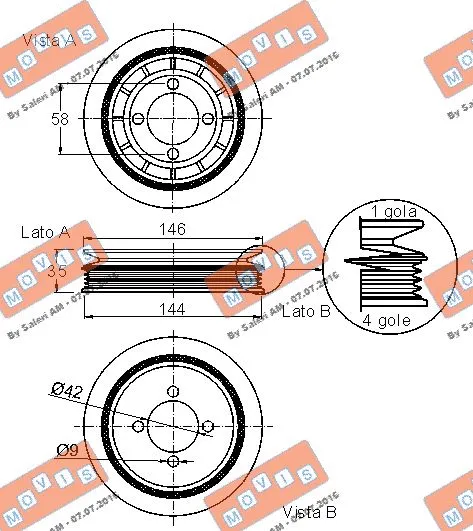 Belt Pulley, crankshaft