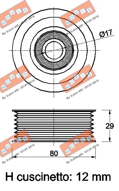 Deflection/Guide Pulley, V-ribbed belt