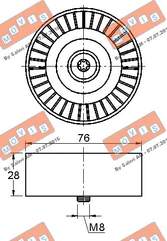 Deflection/Guide Pulley, V-ribbed belt