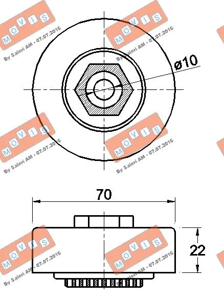 Deflection/Guide Pulley, V-ribbed belt