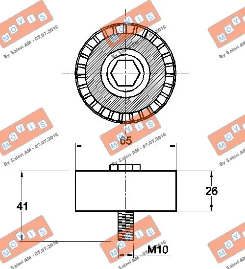 Deflection/Guide Pulley, V-ribbed belt