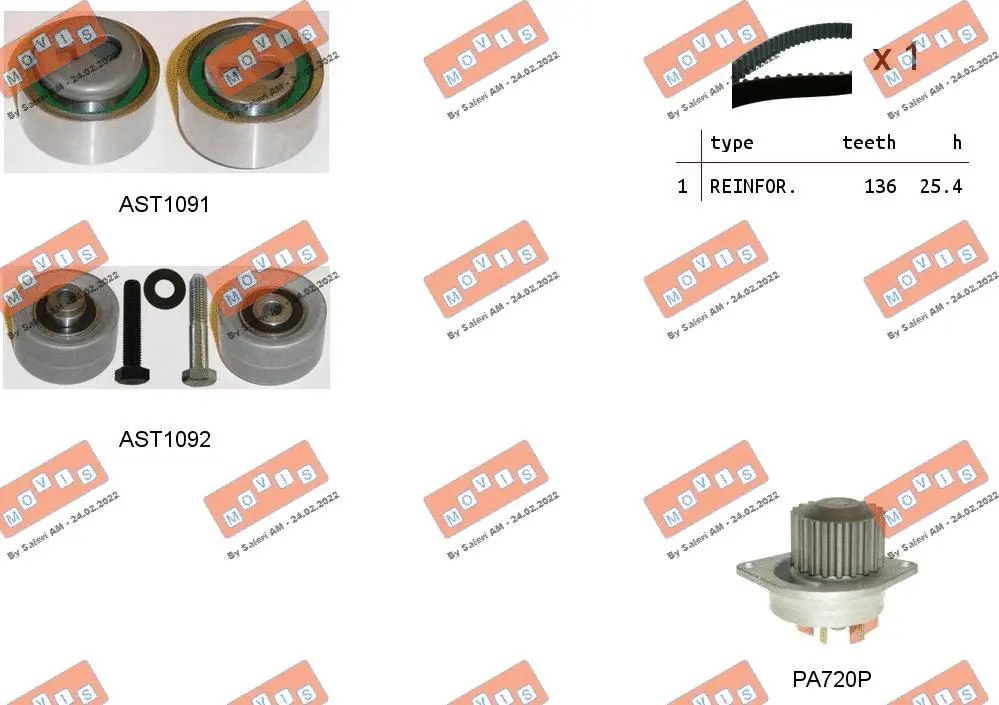 Water Pump & Timing Belt Kit (ASTK0898PA)