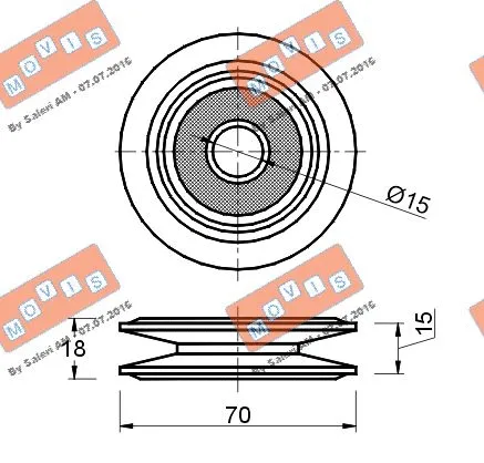 Deflection/Guide Pulley, V-ribbed belt