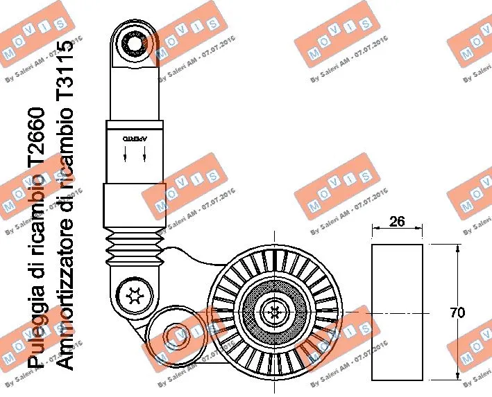 Belt Tensioner, V-ribbed belt