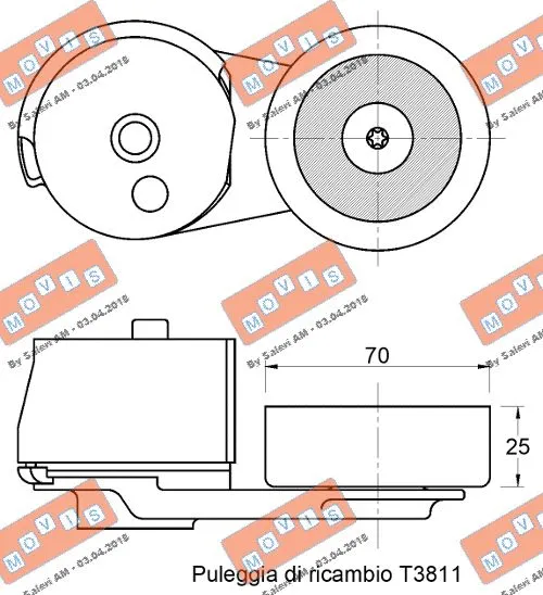 Tensioner Pulley, V-ribbed belt