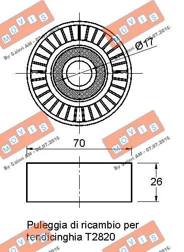 Deflection/Guide Pulley, V-ribbed belt