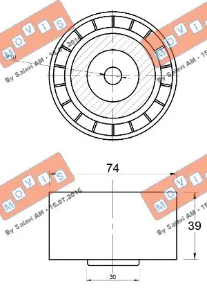 Deflection/Guide Pulley, V-ribbed belt