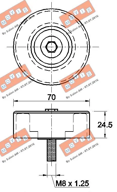 Deflection/Guide Pulley, V-ribbed belt