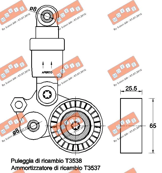 Belt Tensioner, V-ribbed belt
