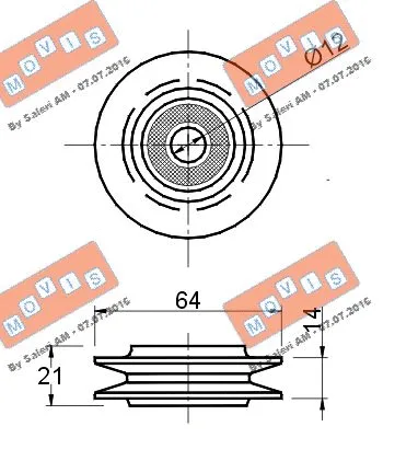 Deflection/Guide Pulley, V-ribbed belt