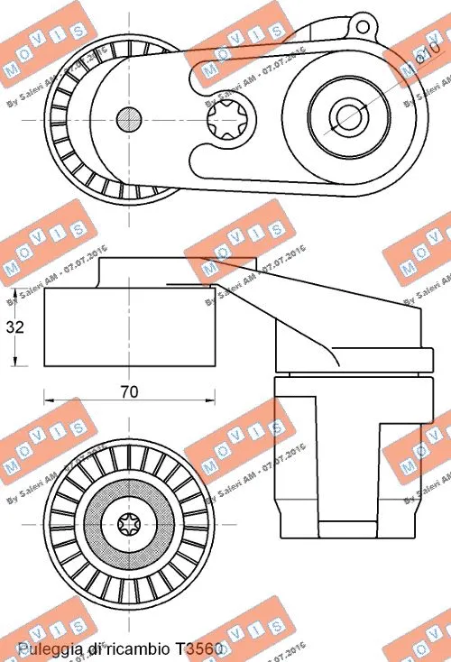Belt Tensioner, V-ribbed belt