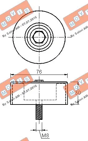 Deflection/Guide Pulley, V-ribbed belt