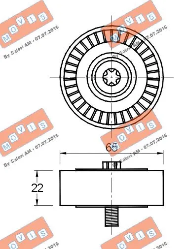 Deflection/Guide Pulley, V-ribbed belt