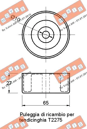 Deflection/Guide Pulley, V-ribbed belt