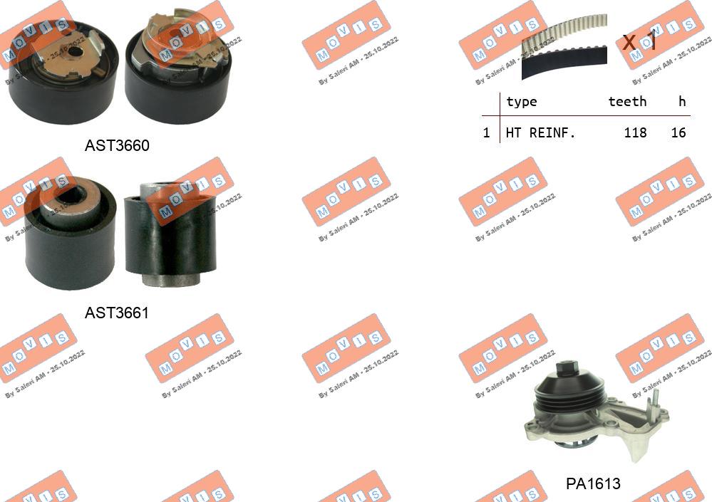 Water Pump & Timing Belt Kit (ASTK1167PA2)