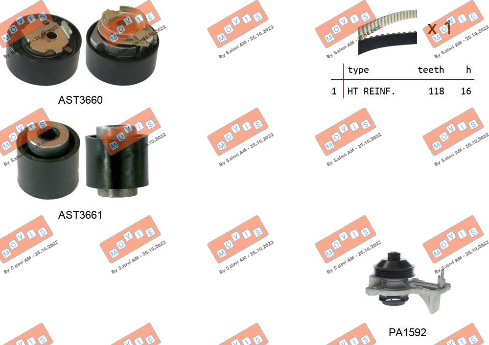 Water Pump & Timing Belt Kit (ASTK1167PA)