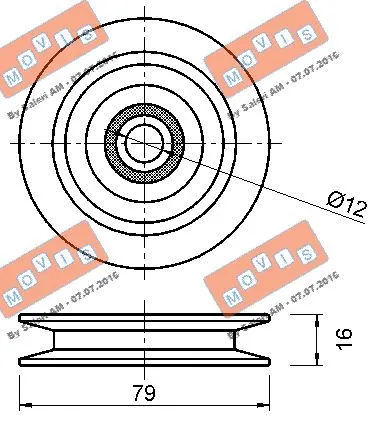 Deflection/Guide Pulley, V-ribbed belt