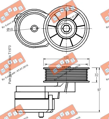 Deflection/Guide Pulley, V-ribbed belt