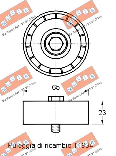 Deflection/Guide Pulley, V-ribbed belt