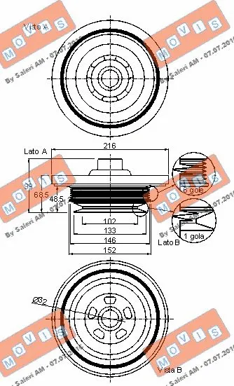 Belt Pulley, crankshaft