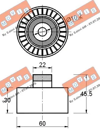 Deflection/Guide Pulley, V-ribbed belt