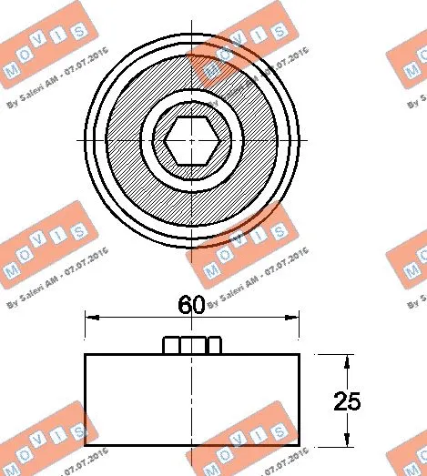 Deflection/Guide Pulley, V-ribbed belt