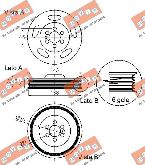 Belt Pulley, crankshaft