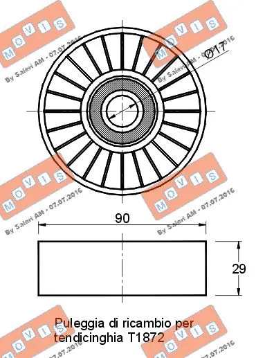 Deflection/Guide Pulley, V-ribbed belt
