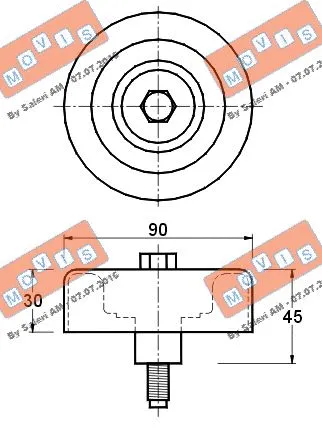 Deflection/Guide Pulley, V-ribbed belt