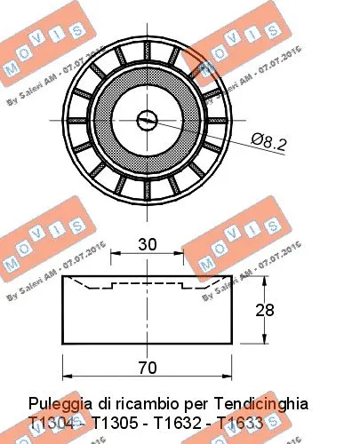 Deflection/Guide Pulley, V-ribbed belt