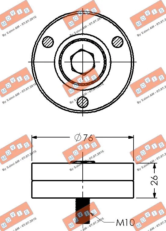 Deflection/Guide Pulley, V-ribbed belt