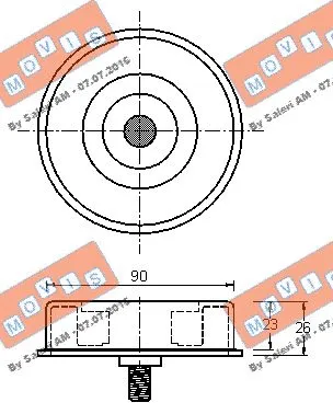 Deflection/Guide Pulley, V-ribbed belt