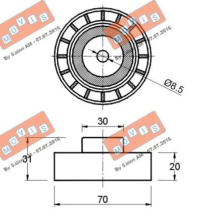 Deflection/Guide Pulley, V-ribbed belt