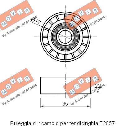 Deflection/Guide Pulley, V-ribbed belt