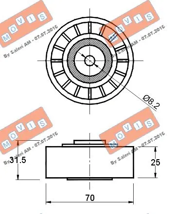 Deflection/Guide Pulley, V-ribbed belt