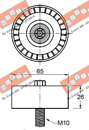 Deflection/Guide Pulley, V-ribbed belt