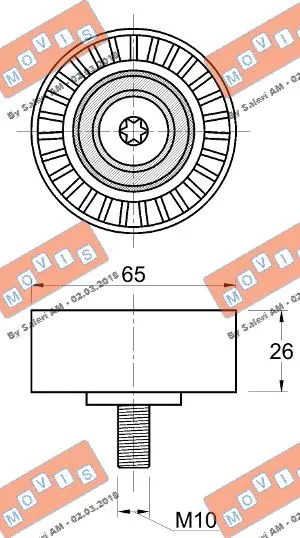Deflection/Guide Pulley, V-ribbed belt