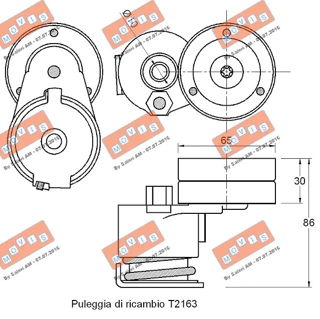 Belt Tensioner, V-ribbed belt