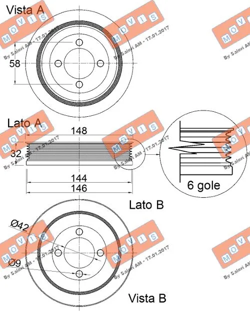 Belt Pulley, crankshaft