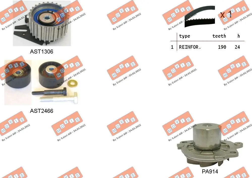 Water Pump & Timing Belt Kit (ASTK0936PA)