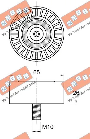 Deflection/Guide Pulley, V-ribbed belt